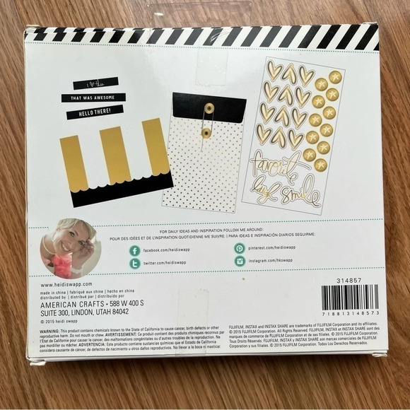 American Crafts Heidi Swapp Photo Card Making Kit Instax Mini 43 Pcs NEW - Picture 2 of 2